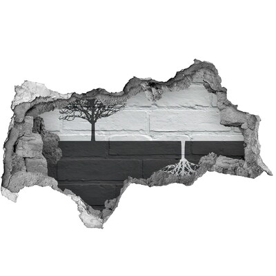 Decorazione da parete buco nel muro Un albero con le radici