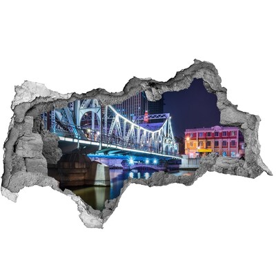 Decorazione da parete buco nel muro Il ponte illuminato di notte