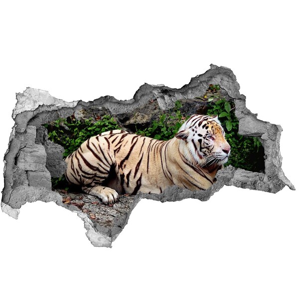 Sticker effetto rottura muro Tigre nel suo habitat naturale