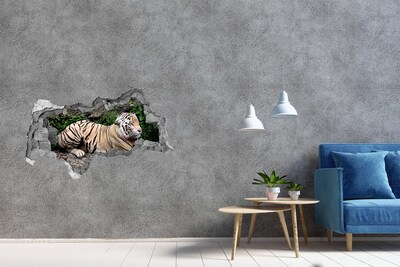 Sticker effetto rottura muro Tigre nel suo habitat naturale
