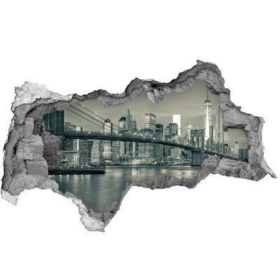 Sticker effetto rottura muro Veduta di New York
