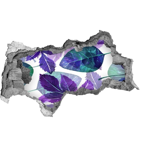 Decorazione da parete buco nel muro Foglie verdi in un buco nel muro