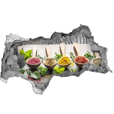 Decorazione da parete buco nel muro Spezie da cucina in cucchiai di legno
