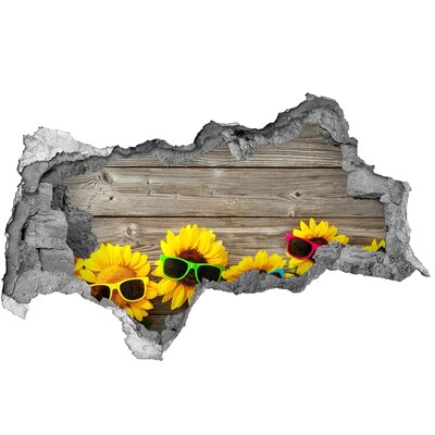 Decorazione da parete buco nel muro Girasoli con gli occhiali da sole