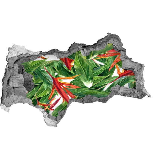 Sticker effetto rottura muro Paradiso tropicale dietro le mura