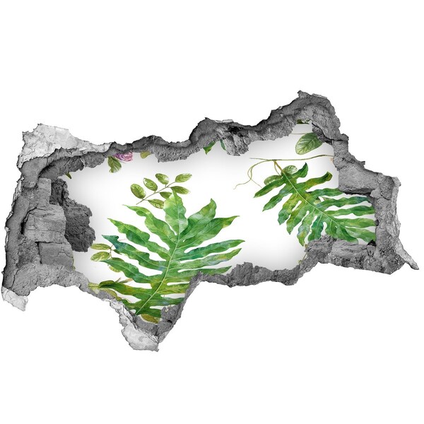 Sticker effetto rottura muro Paradiso tropicale dietro le mura