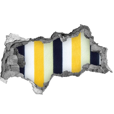 Adesivo con vista dietro il muro Strisce colorate nel cemento