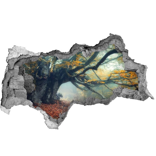 Decorazione da parete buco nel muro La foresta incantata nel suo manto autunnale