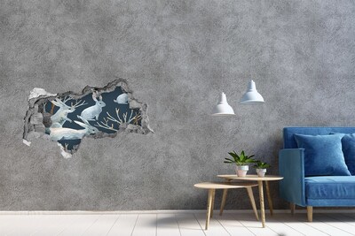 Sticker effetto rottura muro Coniglietti nelle profondità del mare