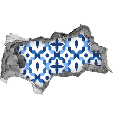 Sticker effetto rottura muro Motivi blu sulla parete