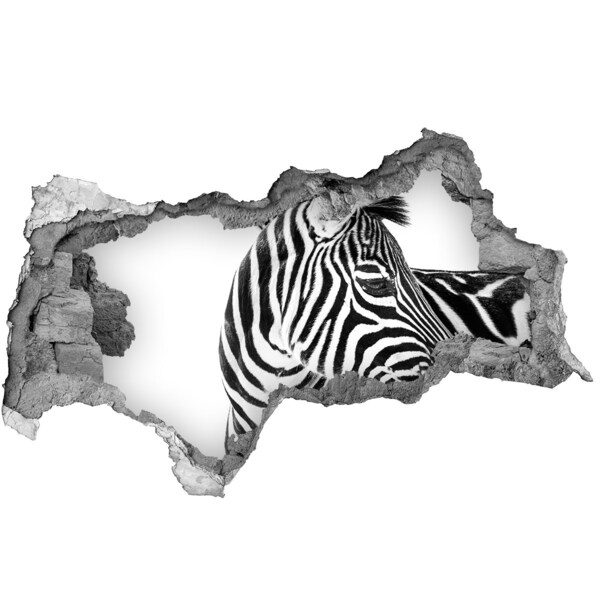 Sticker effetto rottura muro Zebra in un buco nel muro