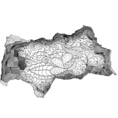 Adesivo con vista dietro il muro Un mondo colorato in un buco