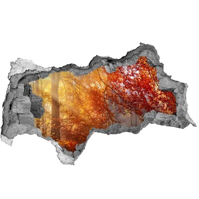 Adesivo con vista dietro il muro Autunno dorato nella foresta