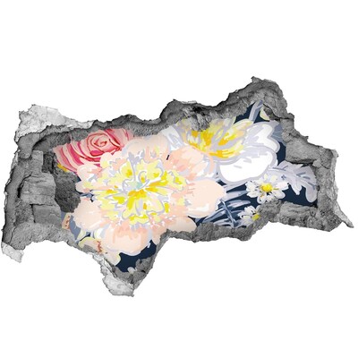 Sticker effetto rottura muro Giardino fiorito dietro il muro