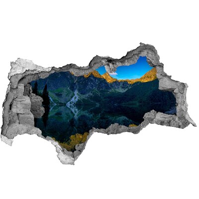 Sticker effetto rottura muro Paesaggio montano con lago