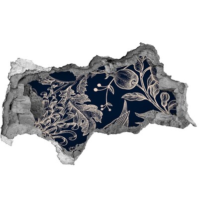 Adesivo con vista dietro il muro Un uccello sullo sfondo della vegetazione