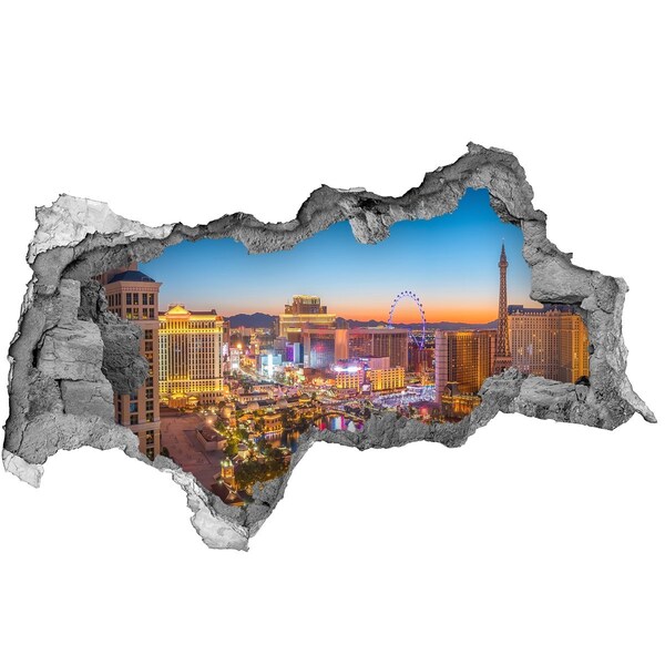 Sticker effetto rottura muro Las Vegas di notte