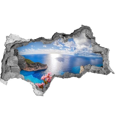 Sticker effetto rottura muro Vista dalla scogliera a picco sul mare