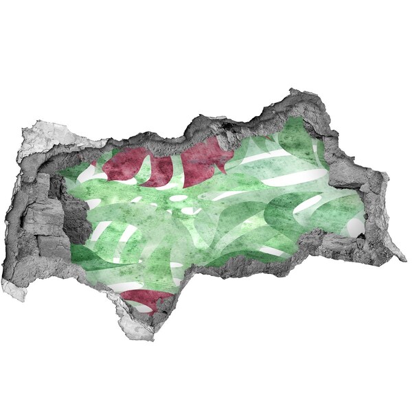 Sticker effetto rottura muro Giungla tropicale