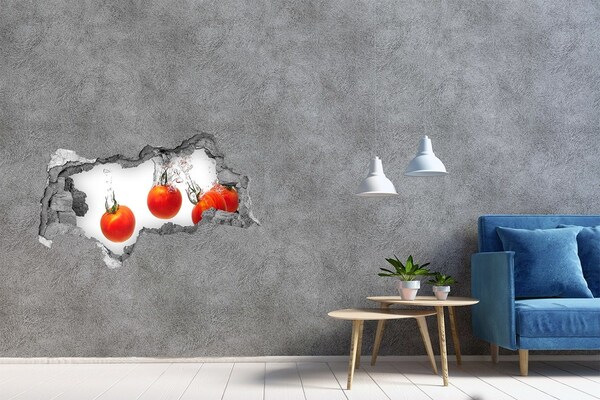 Adesivo con vista dietro il muro Pomodori succosi in acqua
