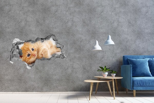 Decorazione da parete buco nel muro Gatto in un buco nel muro