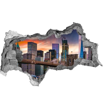 Sticker effetto rottura muro Ponte di Brooklyn a New York