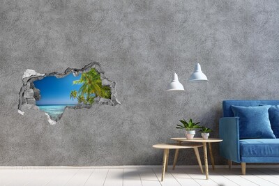 Decorazione da parete buco nel muro Spiaggia tropicale con palme