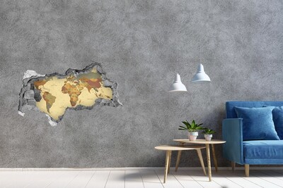 Decorazione da parete buco nel muro Mappa dell'Africa in stile retrò