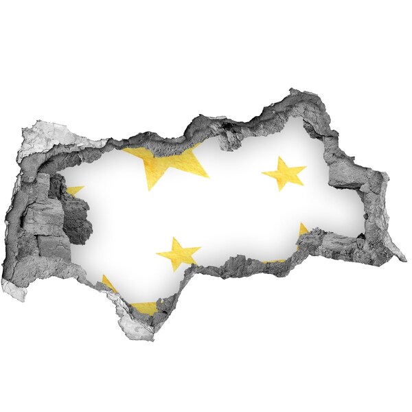 Decorazione da parete buco nel muro Stella dorata su sfondo bianco