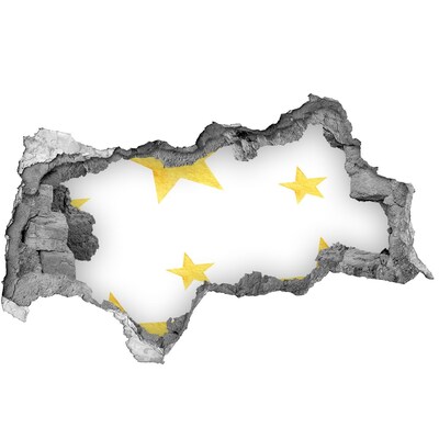 Decorazione da parete buco nel muro Stella dorata su sfondo bianco