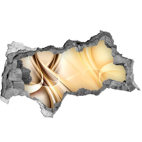 Adesivo con vista dietro il muro Astrazione dorata in un buco nel muro