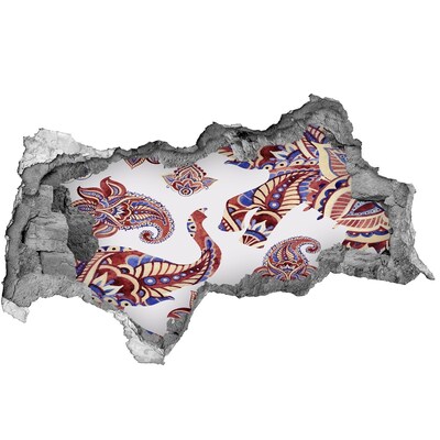 Decorazione da parete buco nel muro Motivi colorati in un buco nel muro