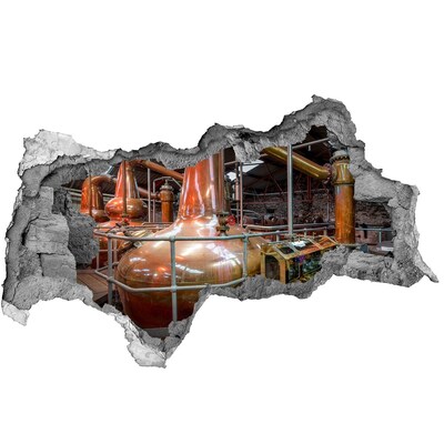 Adesivo con vista dietro il muro Interno di una distilleria di whisky