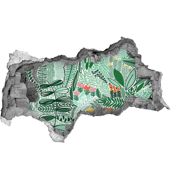 Sticker effetto rottura muro Giardino fiorito 