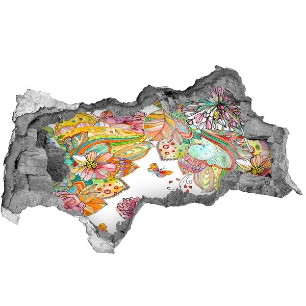 Sticker effetto rottura muro Un paradiso floreale dietro le mura