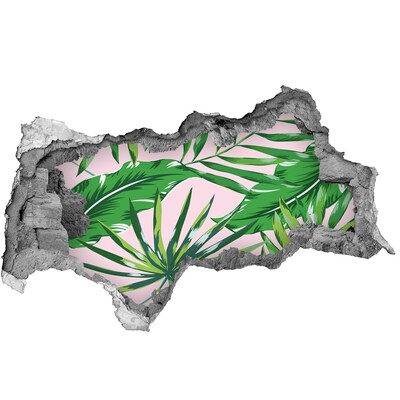 Adesivo con vista dietro il muro Un'oasi tropicale in un buco nel muro