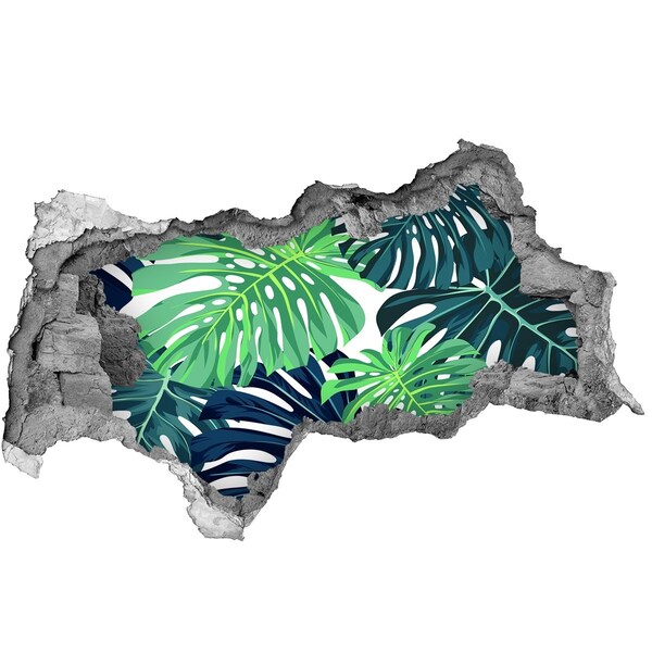 Adesivo con vista dietro il muro Un paradiso tropicale in un buco nel muro