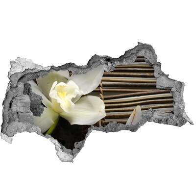 Adesivo con vista dietro il muro Un'oasi floreale tra le pietre