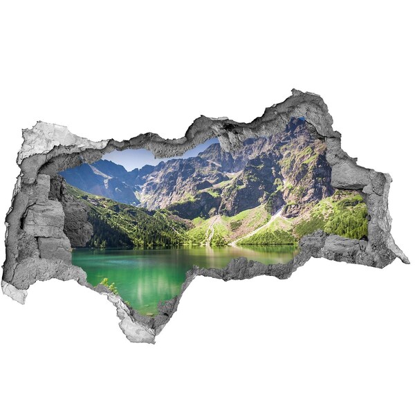 Decorazione da parete buco nel muro Paesaggio montano in riva al lago