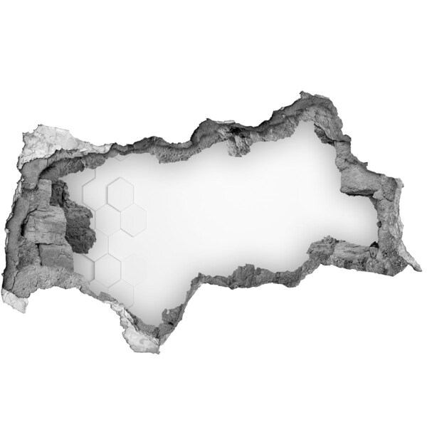 Sticker effetto rottura muro Muro spezzato con interno a specchio