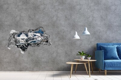 Sticker effetto rottura muro Lago di montagna nelle Alpi