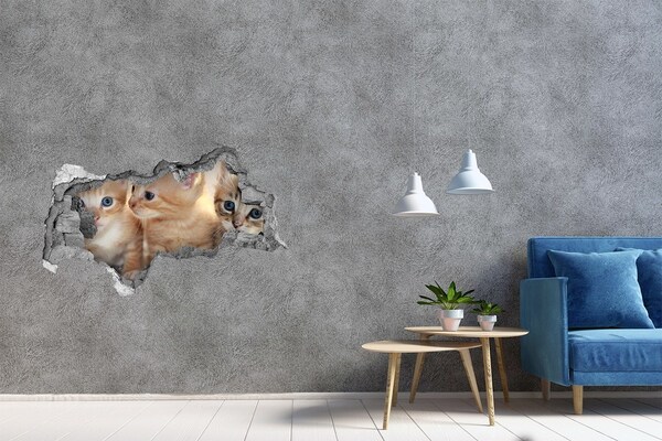 Decorazione da parete buco nel muro Gattini in un buco nel muro
