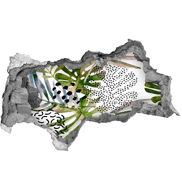 Adesivo con vista dietro il muro Giardino tropicale nascosto nel muro