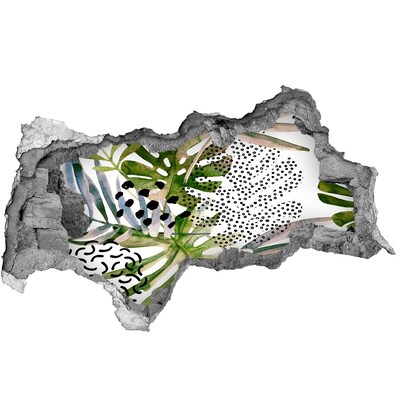 Adesivo con vista dietro il muro Giardino tropicale nascosto nel muro