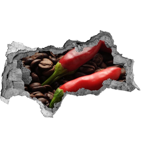 Sticker effetto rottura muro Il sapore speziato del caffè e del peperoncino
