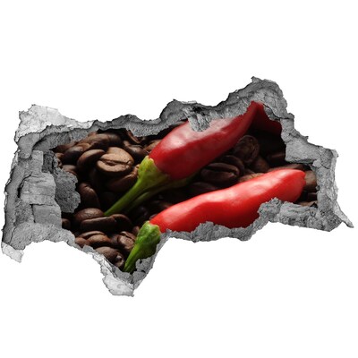 Sticker effetto rottura muro Il sapore speziato del caffè e del peperoncino