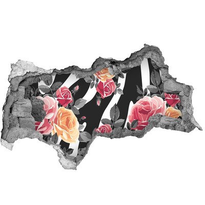 Decorazione da parete buco nel muro Scatto floreale dal cemento