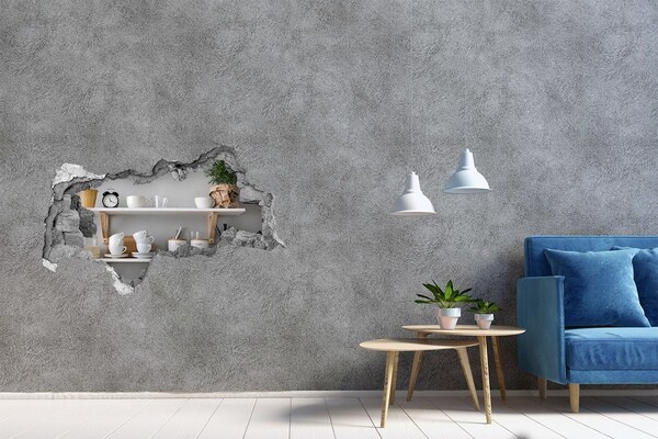 Decorazione da parete buco nel muro Cucina in stile loft