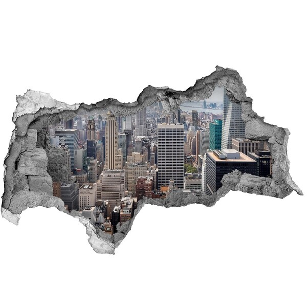 Decorazione da parete buco nel muro Vista della città da un buco nel muro