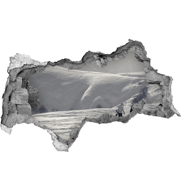 Sticker effetto rottura muro Paesaggio montano invernale